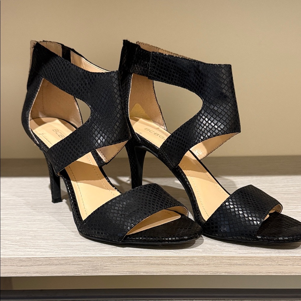 BCBGeneration Black Textured Heels